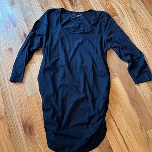 A Pea in The Pod Maternity Scoop Neck Long Sleeve Black Blouse  - Large